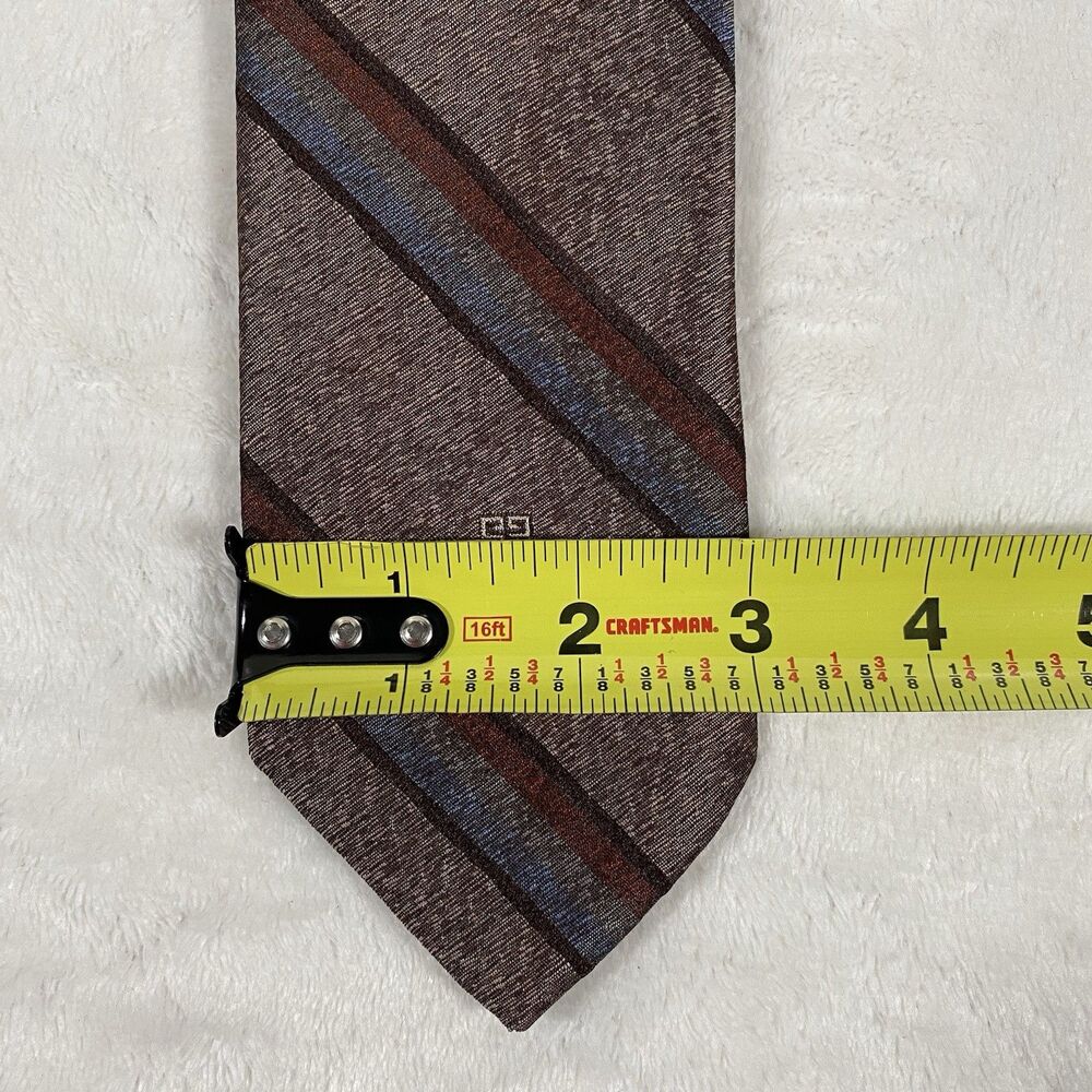 Givenchy Monsieur Men's Tie Silk Blend Logo Brown Academia Professor Hipster - Picture 7 of 7